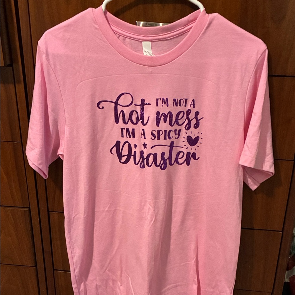 Bella Canvas Pink Tee with Purple Print